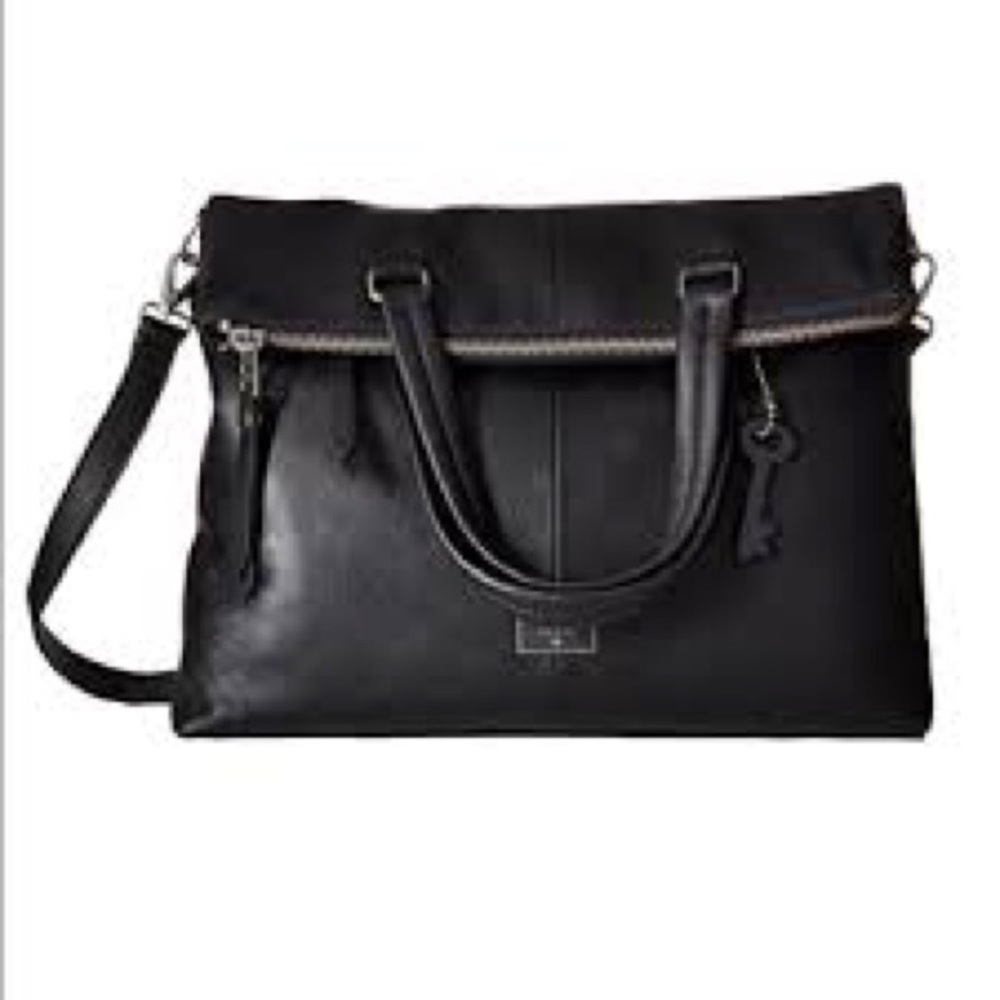 Fossil Dawson Fold-over Black Purse
